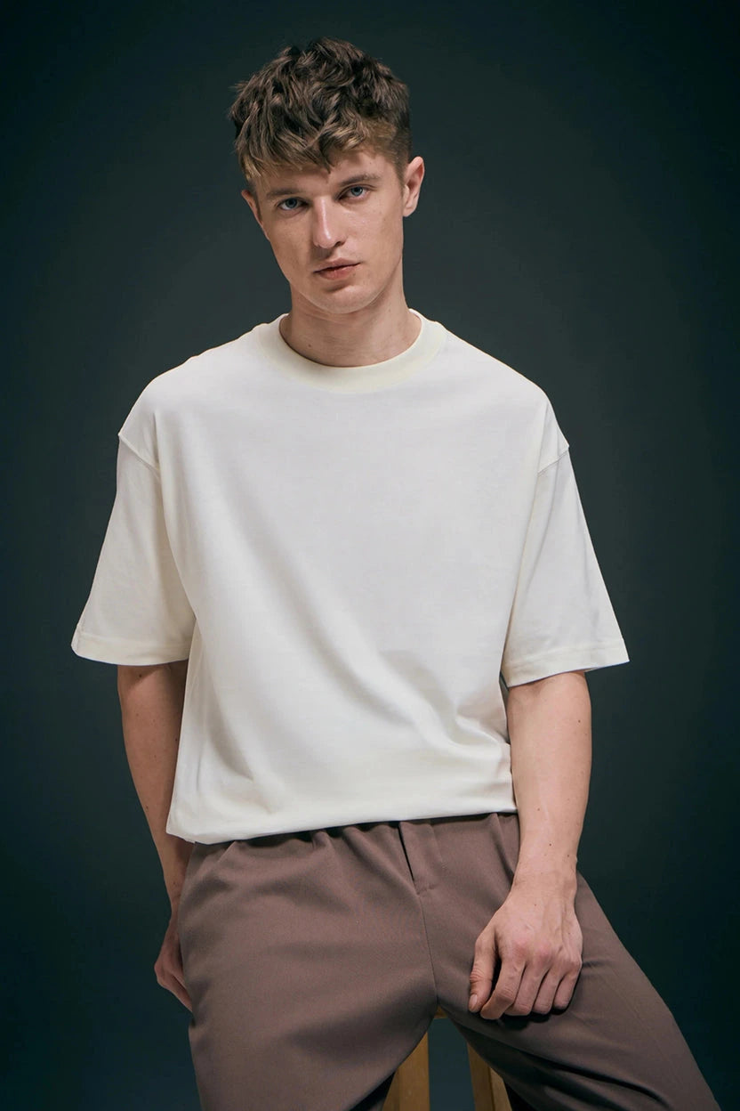 White Oversized Drop Shoulder
