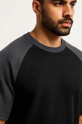 Oversized Ranglan Waffle Knit T-Shirts