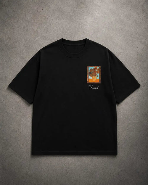 Black Midnight Print Vincent Oversized Tee